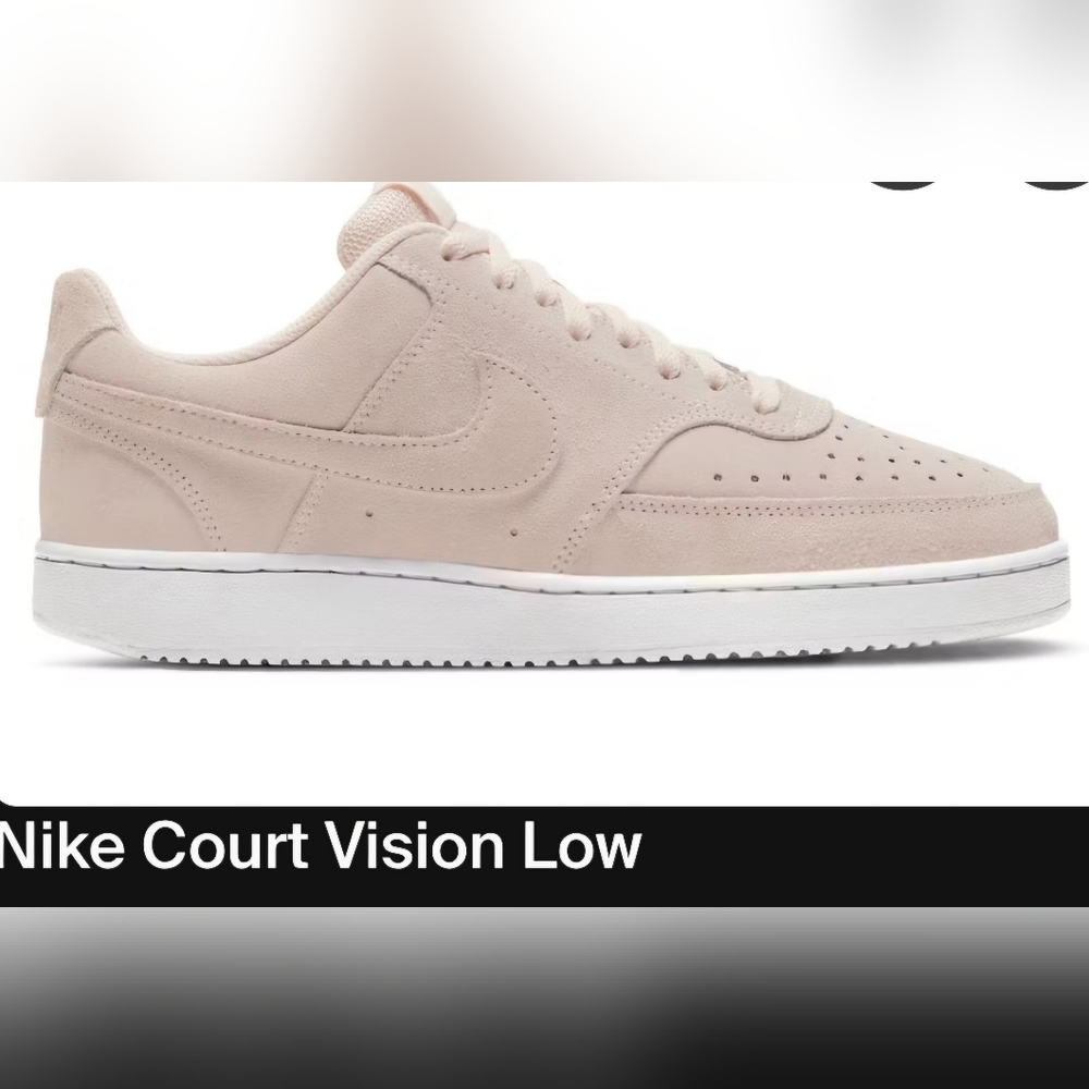 Nike Court Vision Low Suede Sneakers - Light Pink Orange Pearl